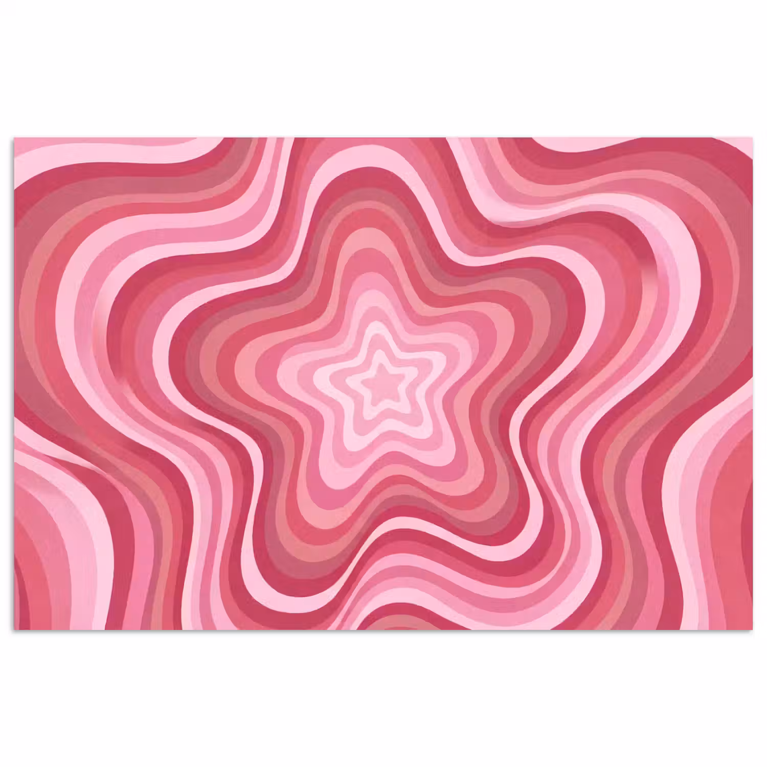 Ster - Golvend - Abstract - Roze poster papier klein -3d