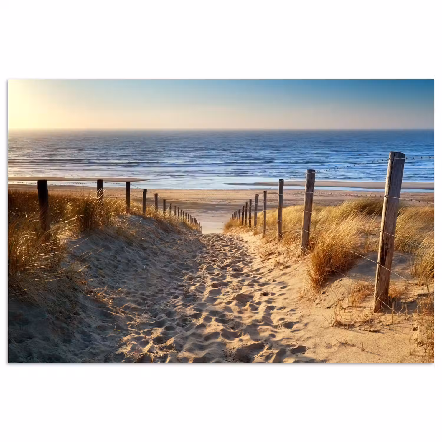 Strand - Zee - Nederland - Duinen - Zon poster papier klein -3d