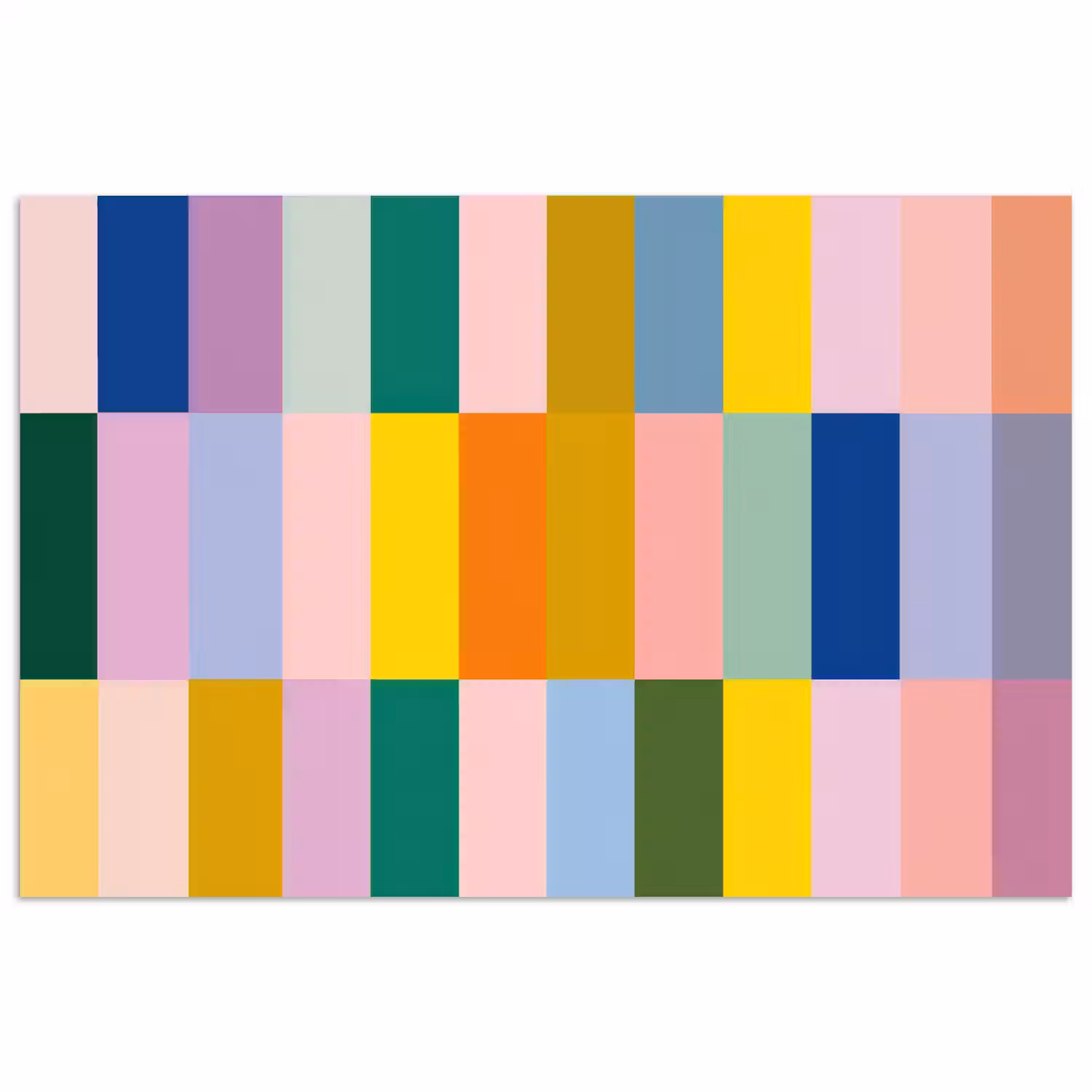 Stroken - Blauw - Patroon - Abstract poster papier klein -3d