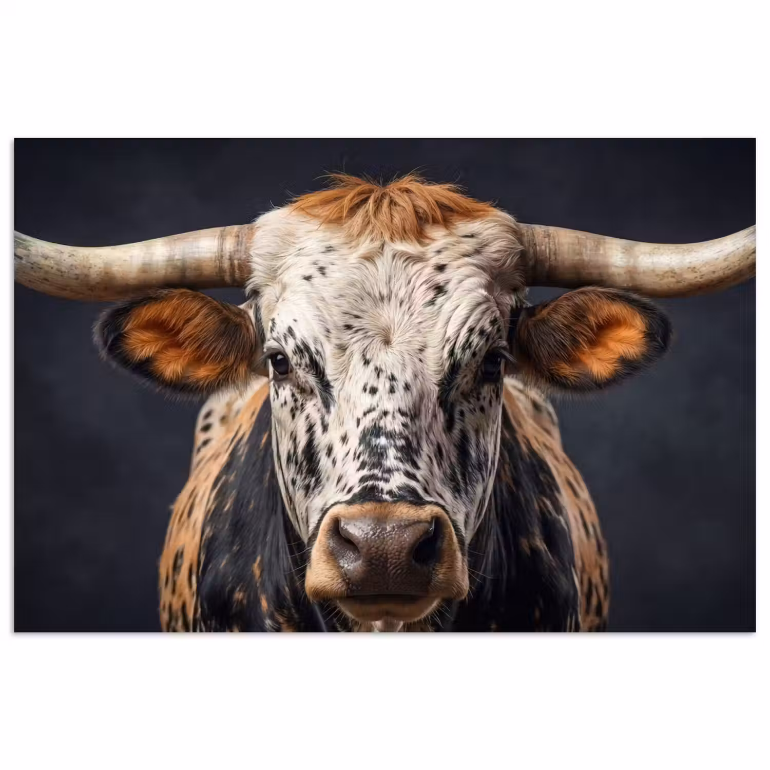 Stier - Kleurrijk - Hoorns poster papier klein -3d