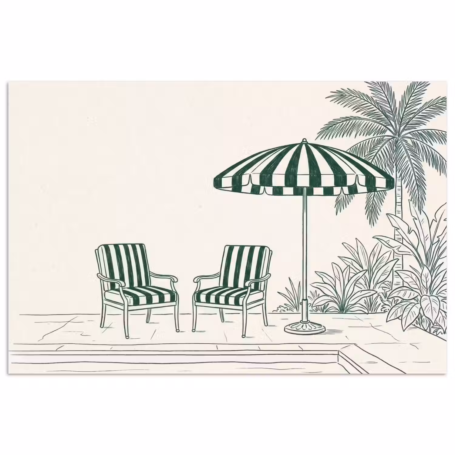 Terras - Illustratie - Groen poster papier klein -3d