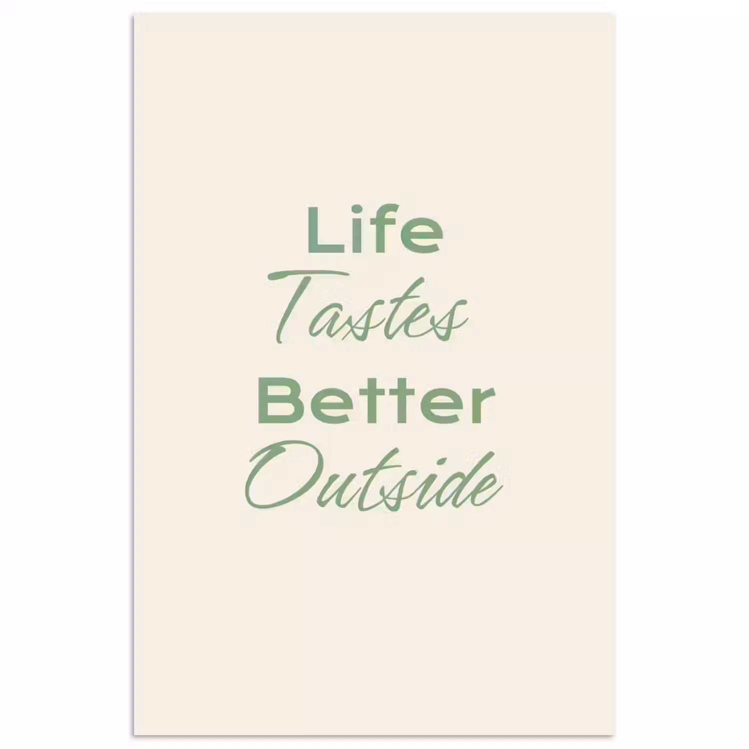 Tekst - Sierlijk - Letters - Groen poster papier klein -3d
