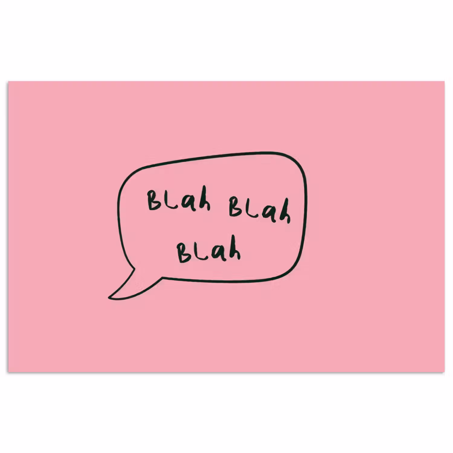 Tekstwolkje - BLAH BLAH BLAH - Roze poster papier klein -3d