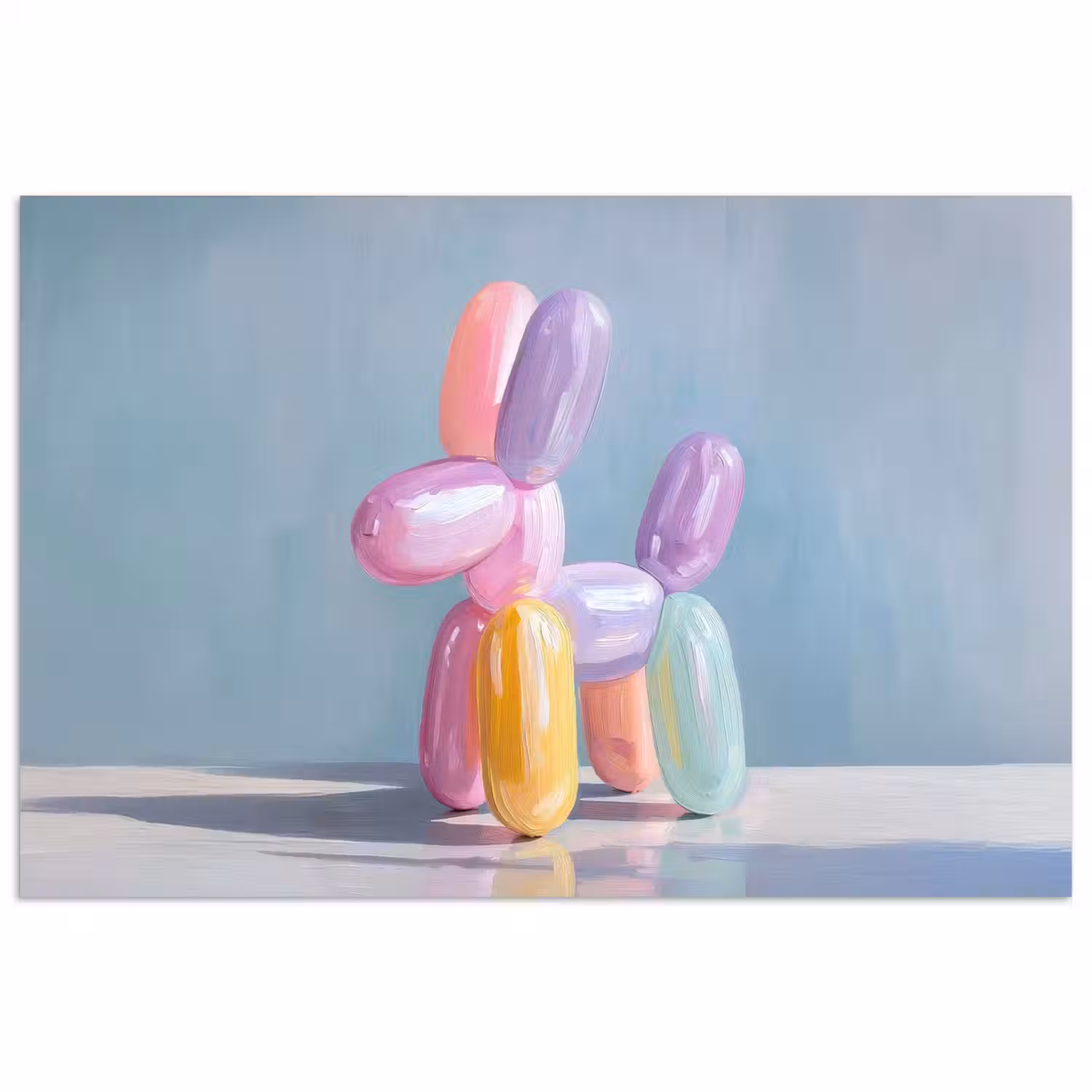 Dier - Ballon - Pasteltinten - Glanzend poster papier klein -3d