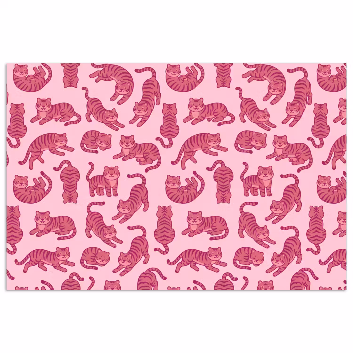 Dieren - Patroon - Roze - Speels - Cartoon poster papier klein -3d