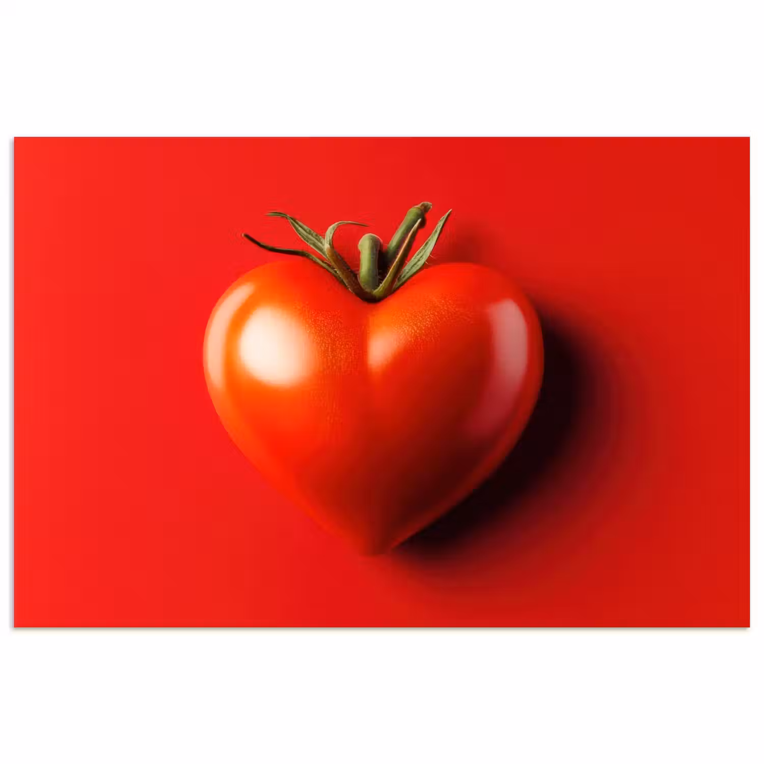 Tomaat - Rood - Hart poster papier klein -3d