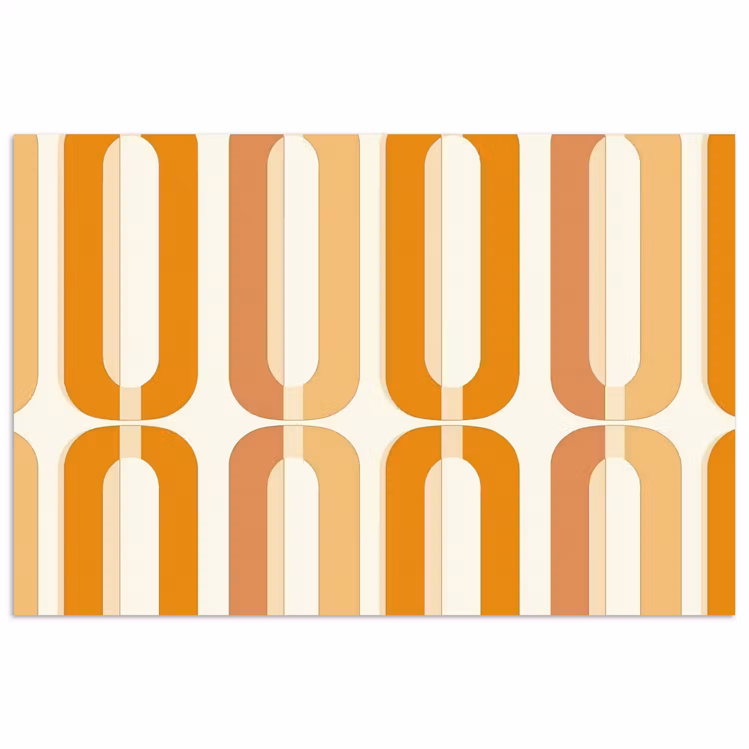 U-vorm - Retro - Oranje poster papier klein 62 -3d