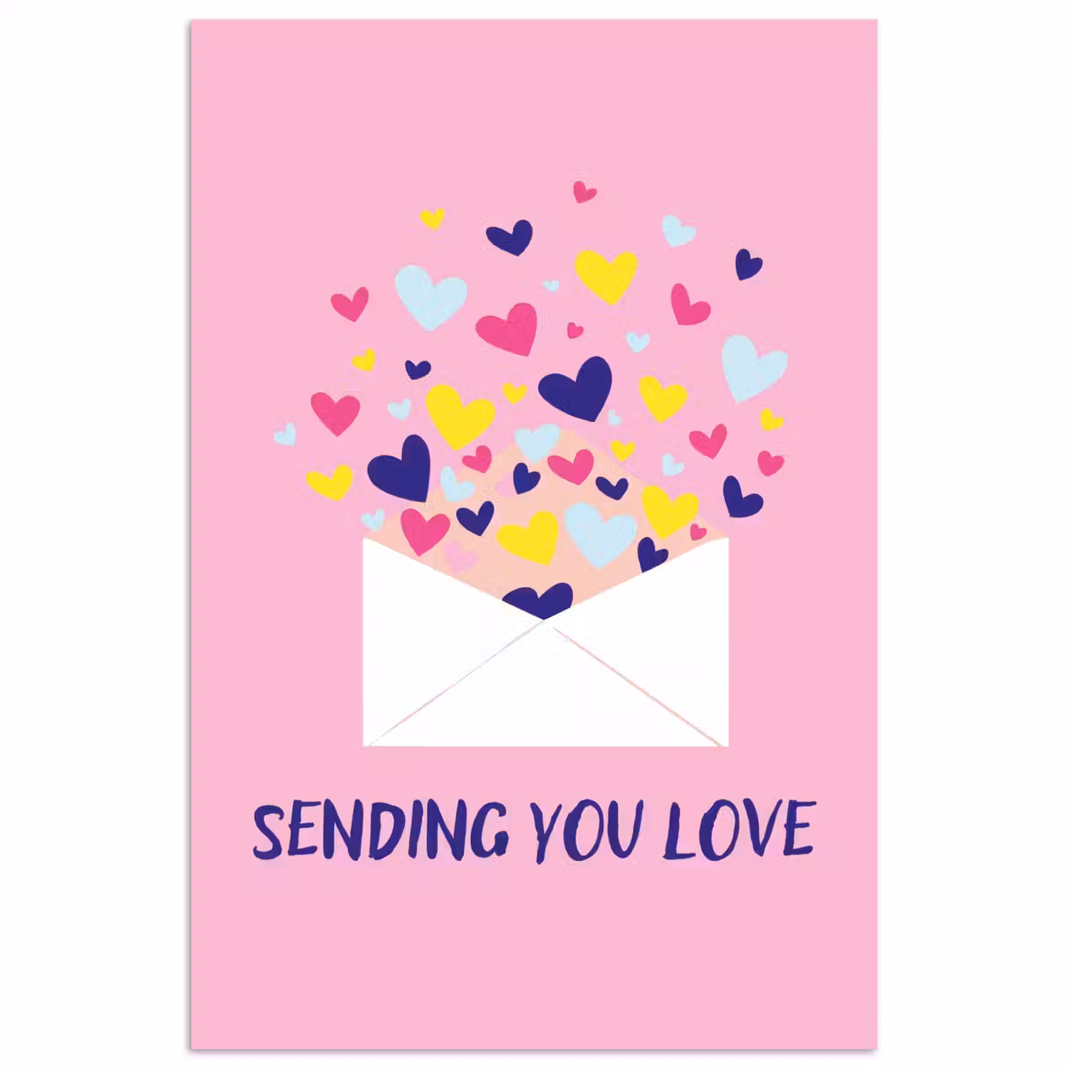 Envelop - Love - Hartjes - Valentijn poster papier klein -3d
