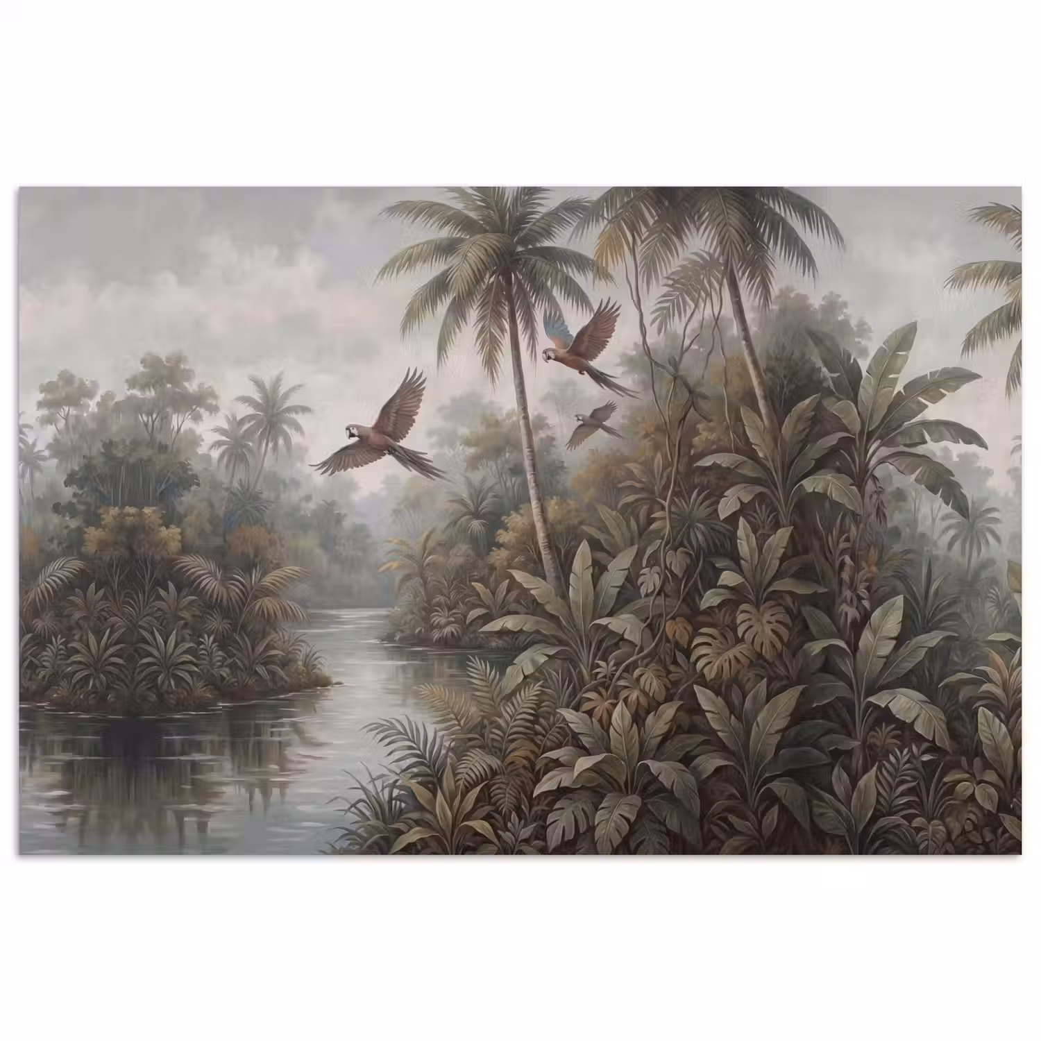 Vogel - Vliegend - Tropisch - Landschap - Klassiek poster papier klein -3d