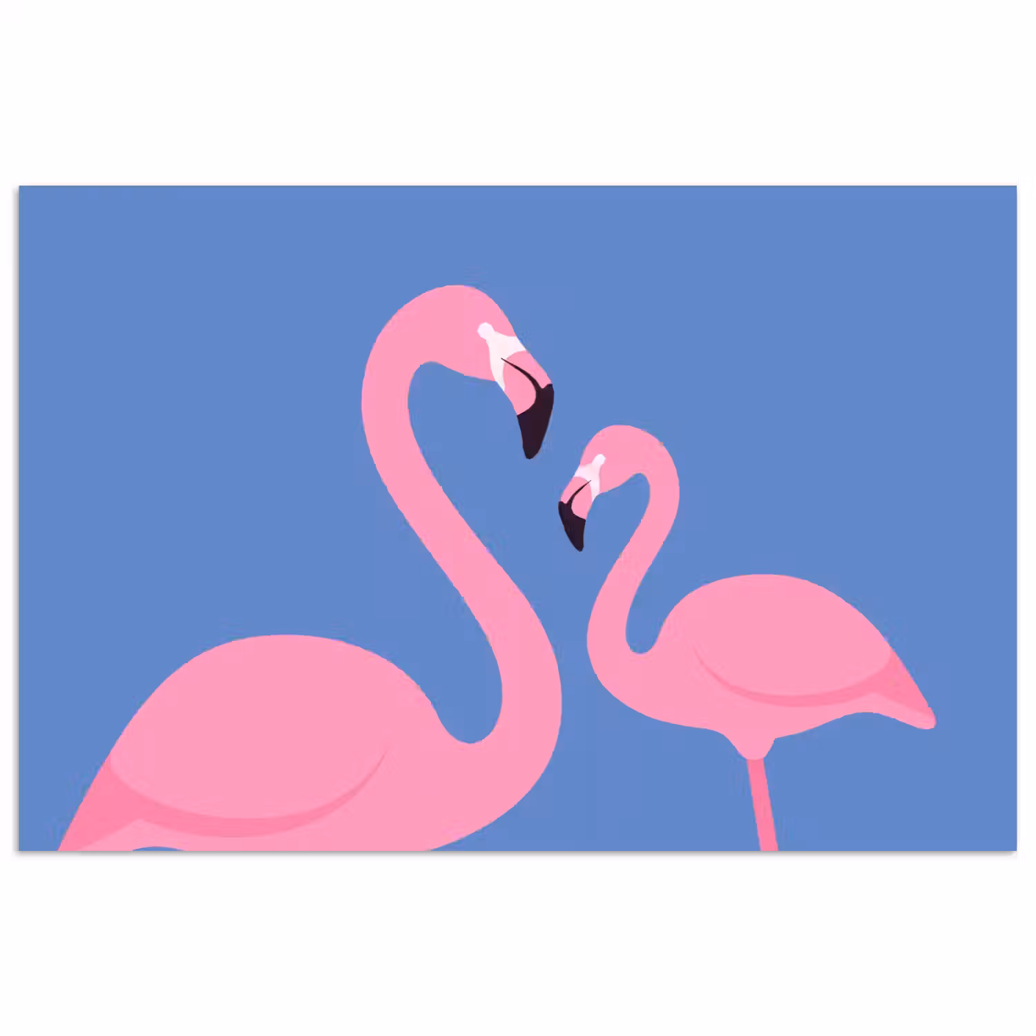 Vogel - Paar - Dieren - Modern - Roze poster papier klein -3d