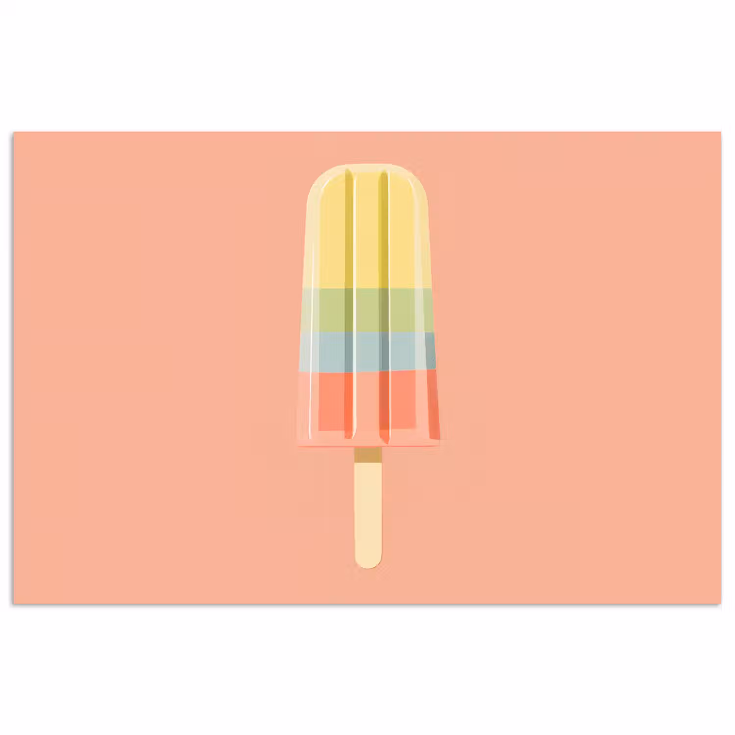Waterijsje - Pasteltinten - Minimalistisch poster papier klein -3d