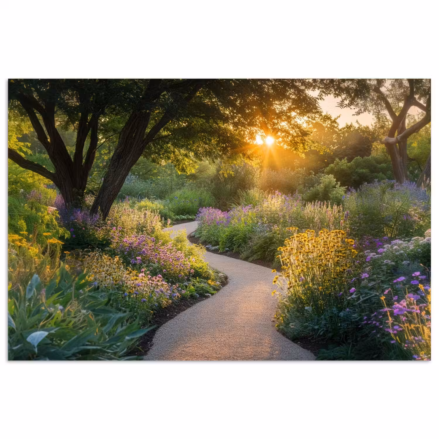 Pad - Bloemen - Park poster papier klein -3d