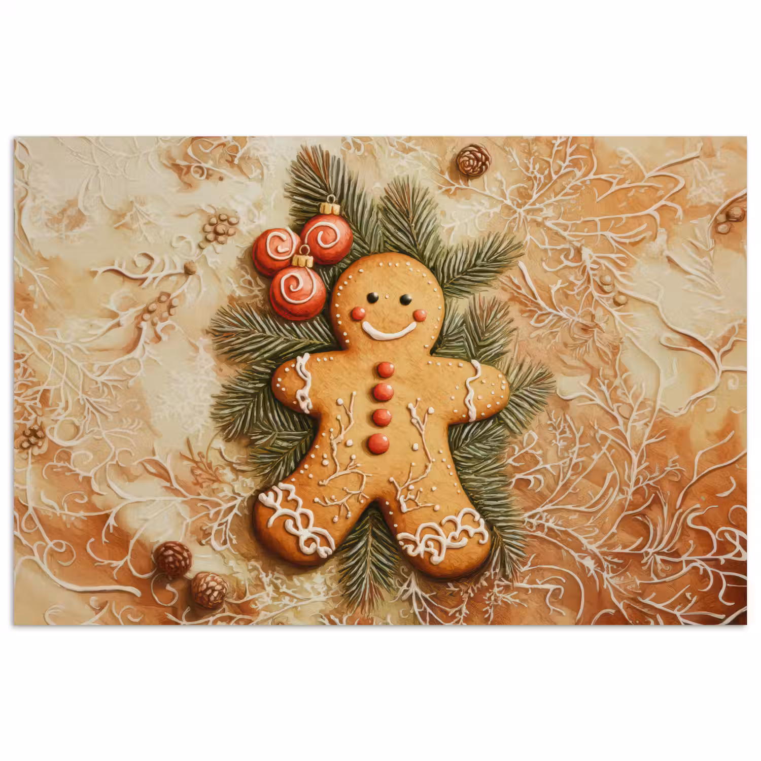 Kerstmis - Koekje - Poppetje - Speculaas poster papier klein -3d