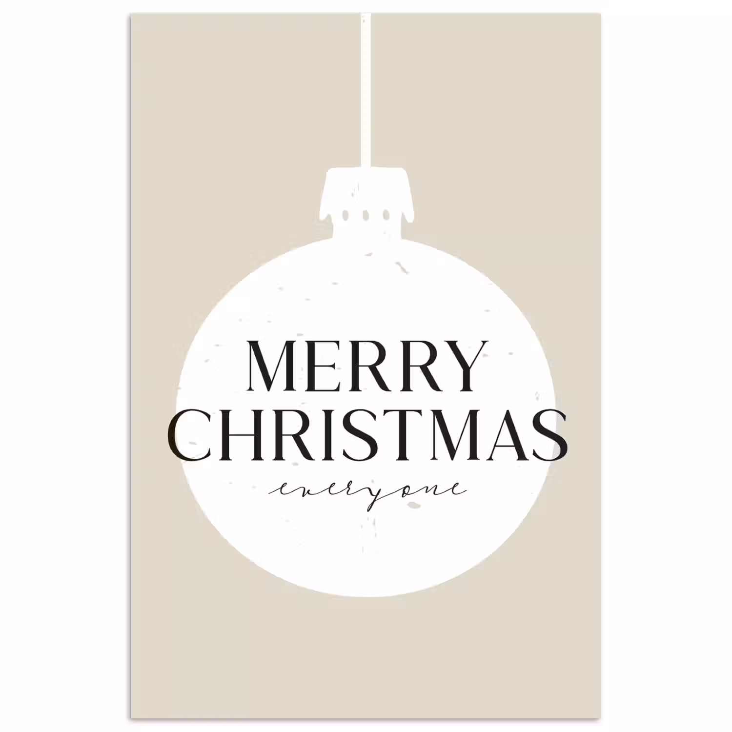 Christmas - Kerstballen - Japandi - Witte kerstballen poster papier klein -3d