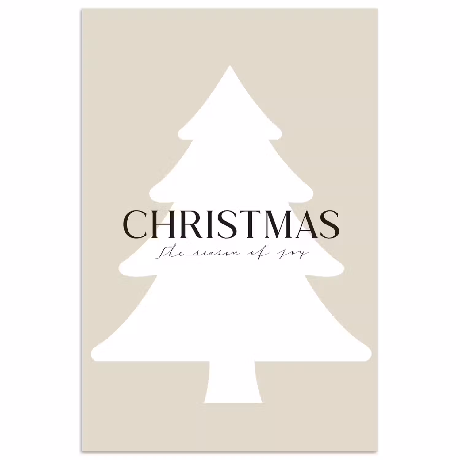 Kerstboom - Japandi - Christmas - Beige poster papier klein -3d