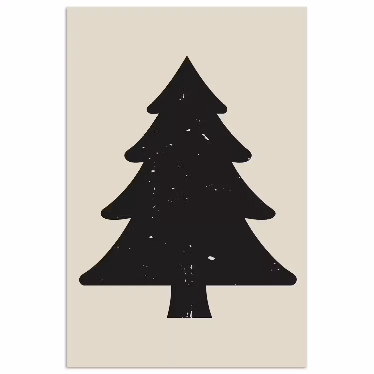Kerstboom - Zwarte kerstboom - Boom - Japandi poster papier klein -3d