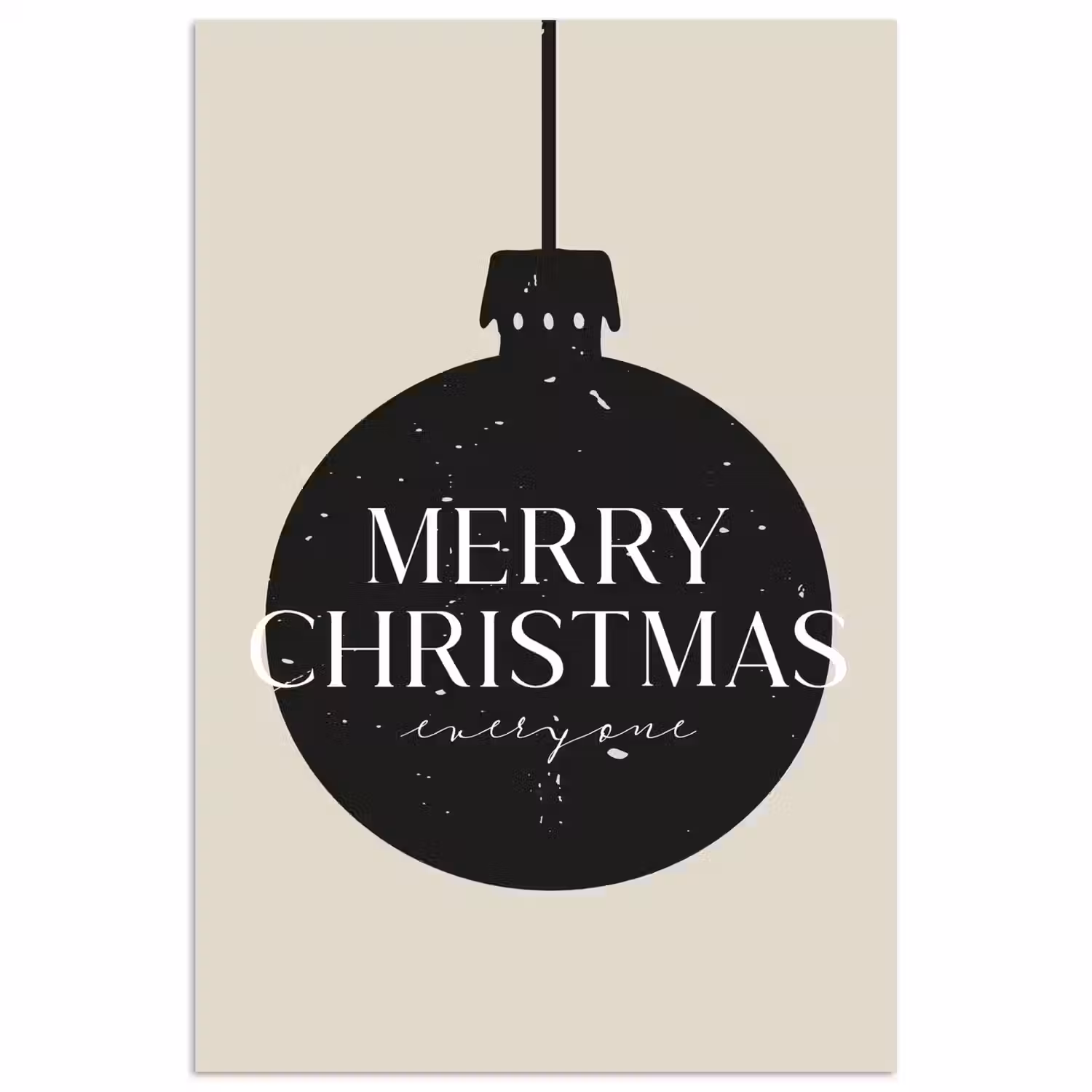 Kerstballen - Japandi - Christmas - Zwarte kerstballen poster papier klein -3d