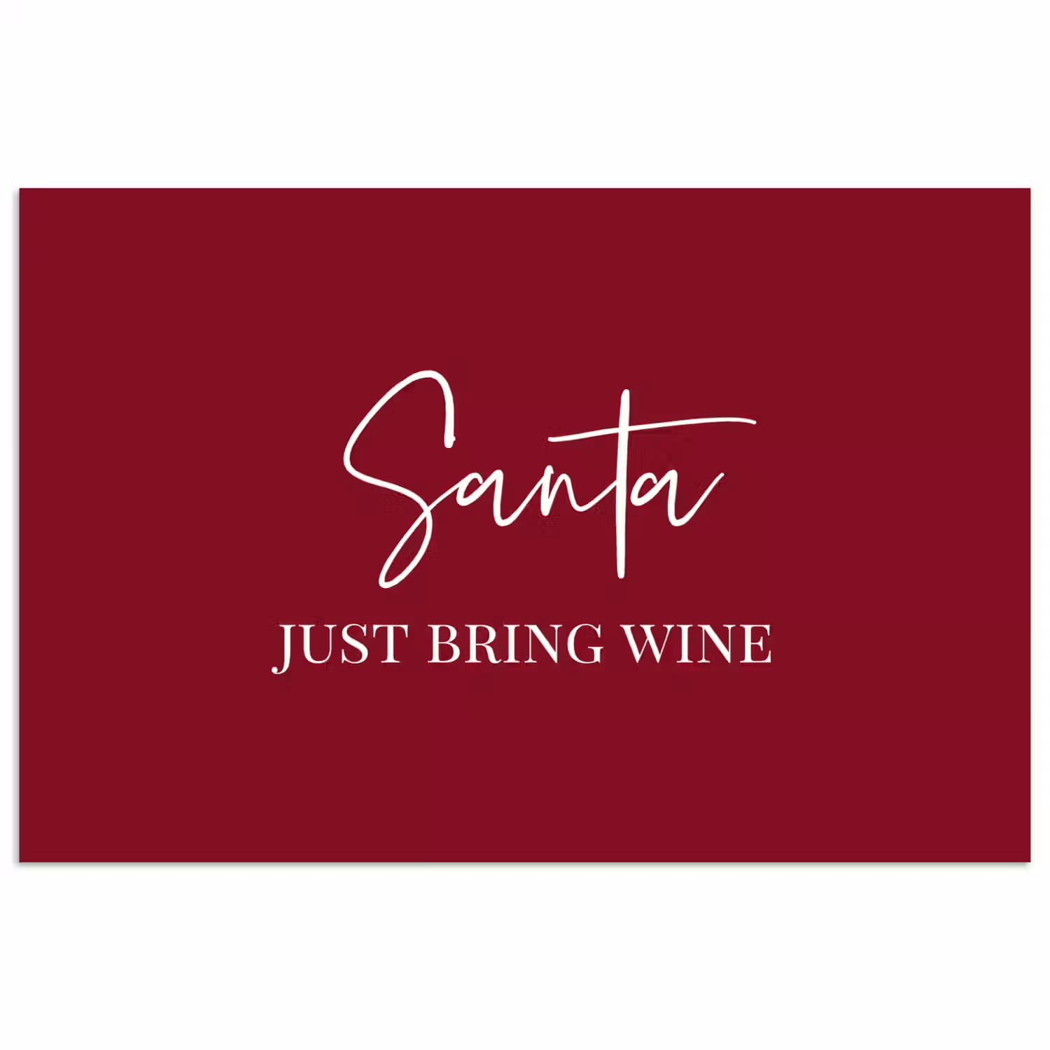 Santa - Wine - Rood - Kerst - Kerstman poster papier klein -3d