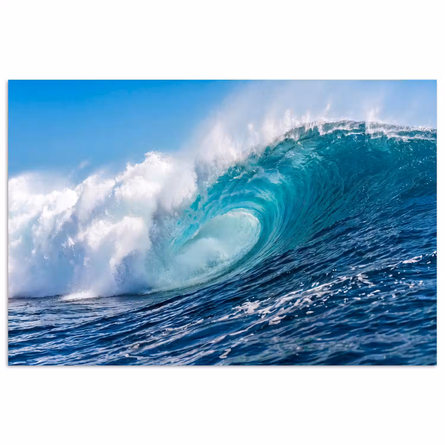 Golf - Oceaan - Water - Dynamisch - Blauw poster papier klein -3d