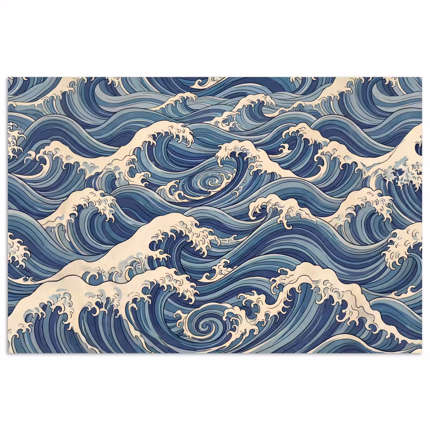 Golven - Zee - Natuur - Abstract - Blauw poster papier klein -3d