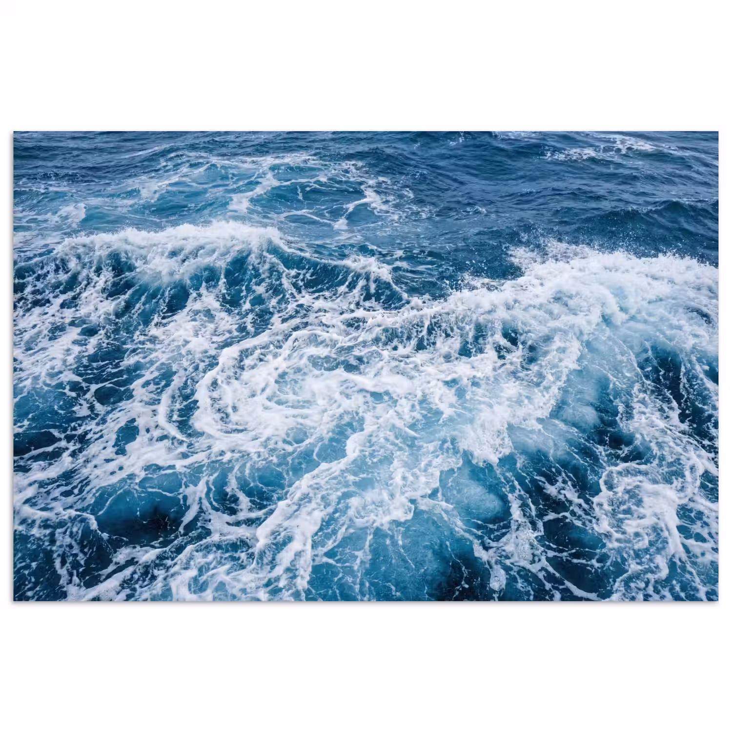 Golven - Oceaan - Blauw poster papier klein -3d