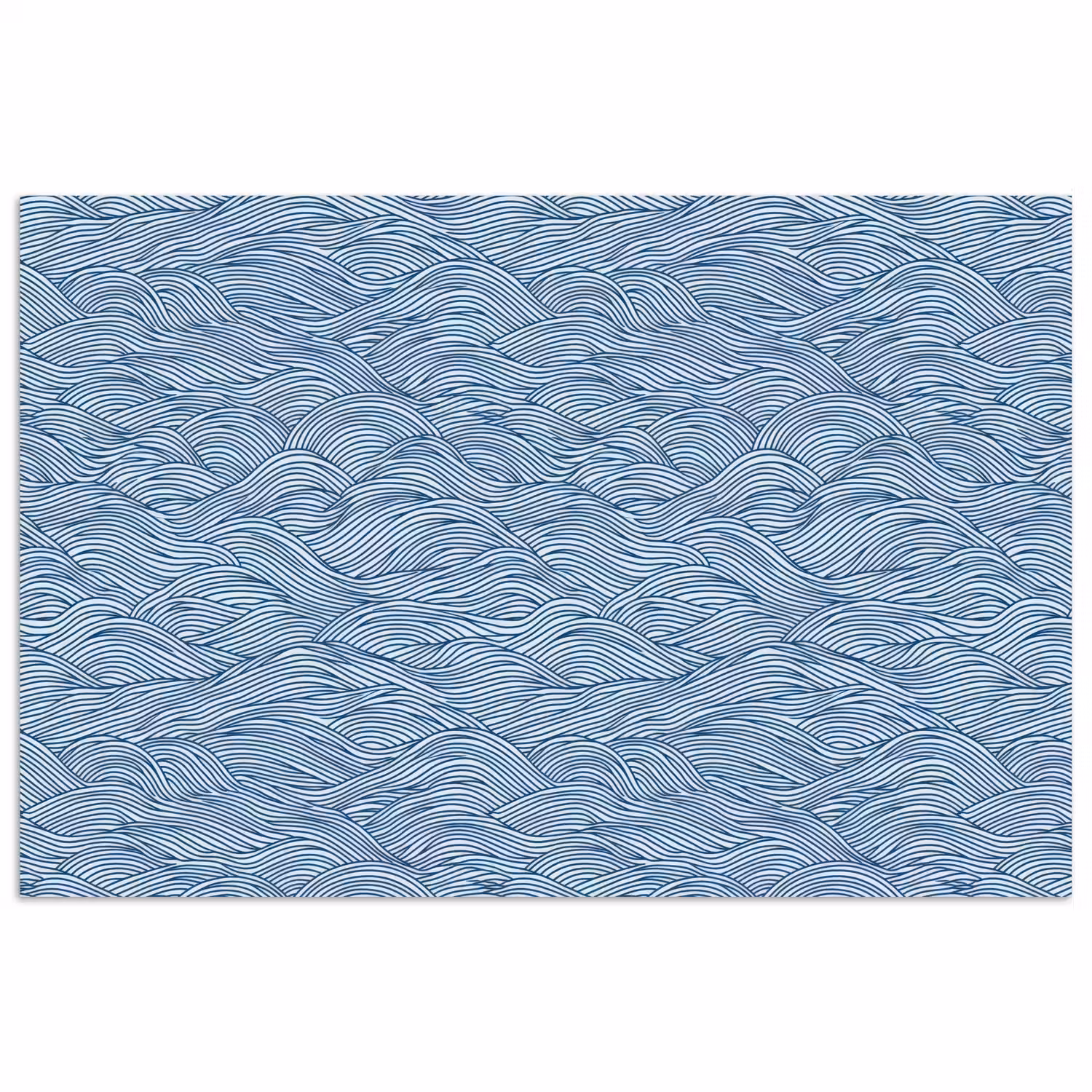 Golven - Ritmisch - Blauw poster papier klein 62 -3d