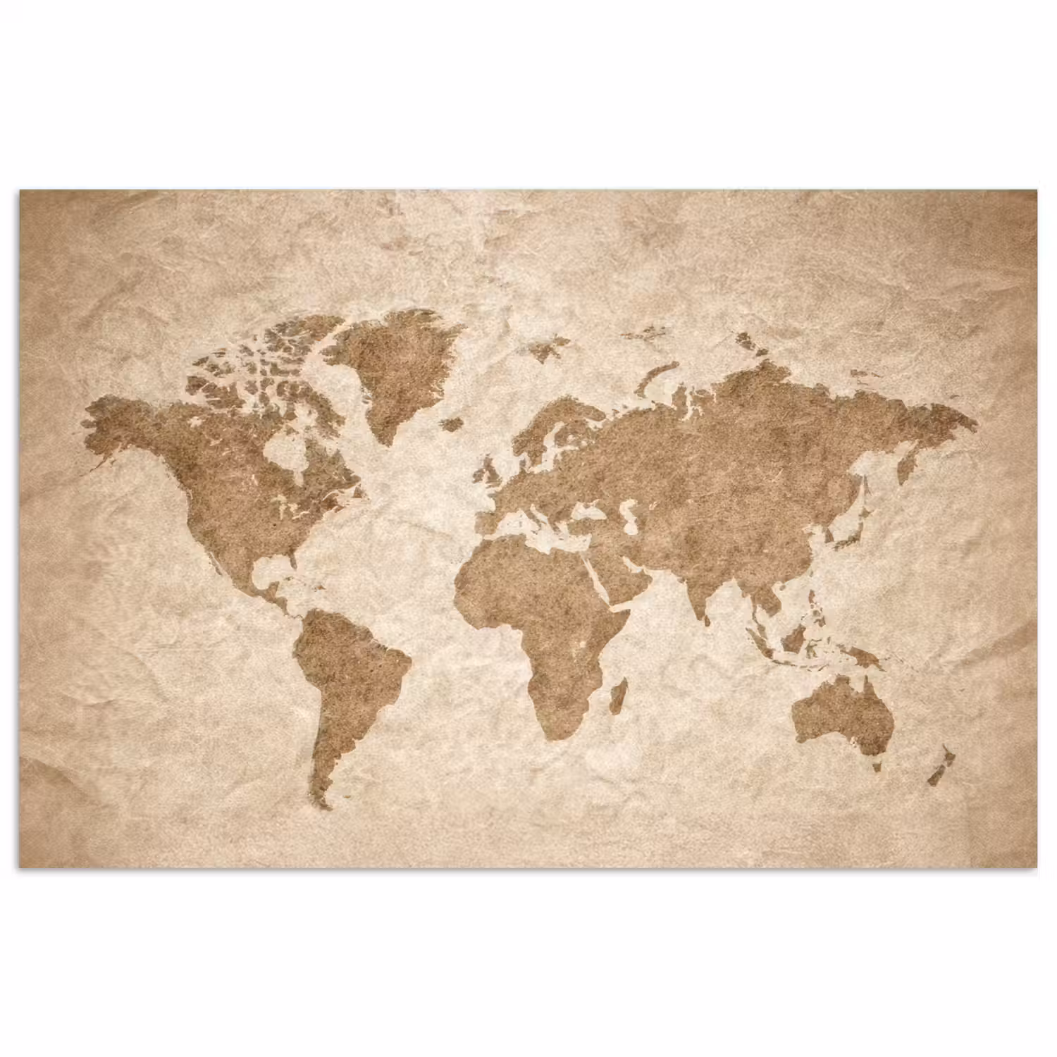 Wereldkaart - Oud papier - Historisch poster papier klein -3d