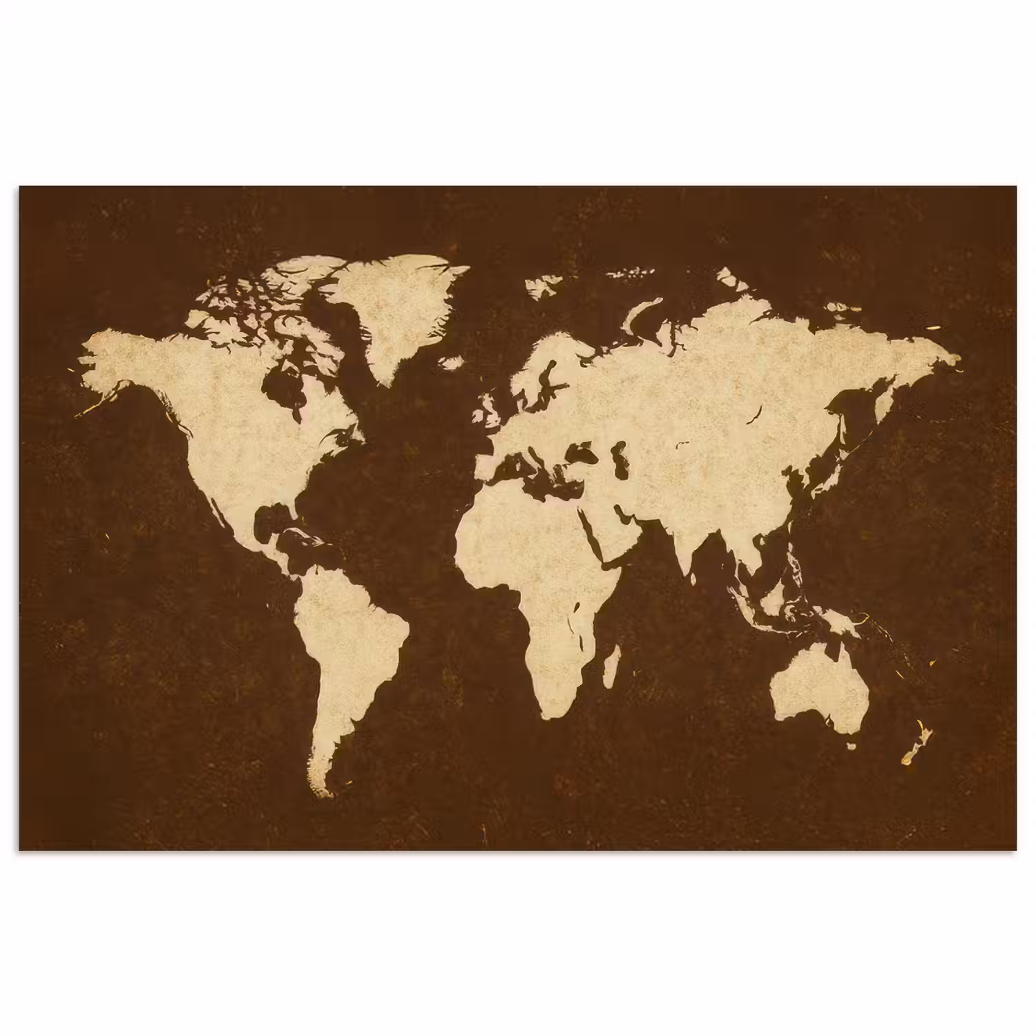 Wereldkaart - Antiek - Bruin poster papier klein -3d