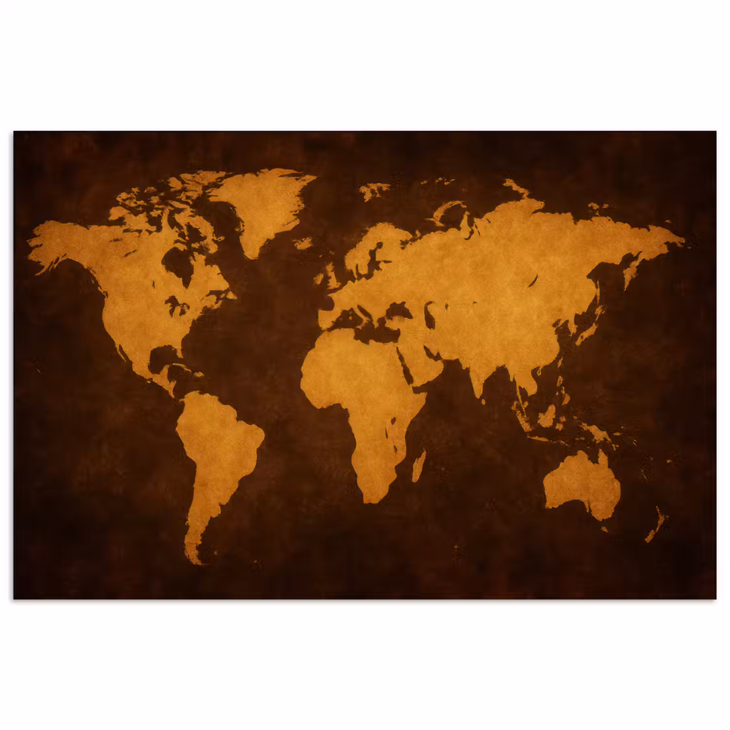 Wereldkaart - Antiek - Lederen stijl poster papier klein -3d