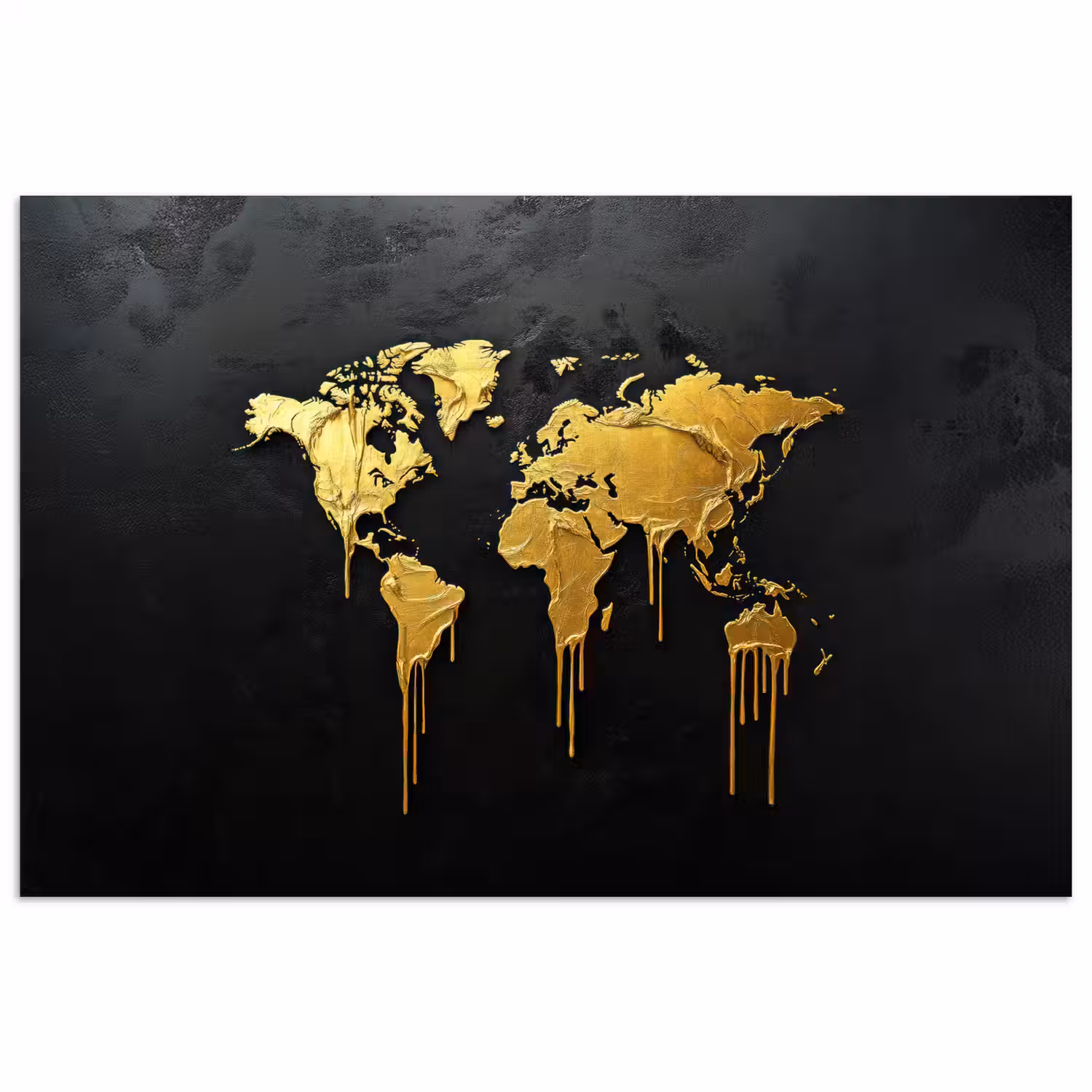 Wereldkaart - Lange druppels - Contrast poster papier klein -3d