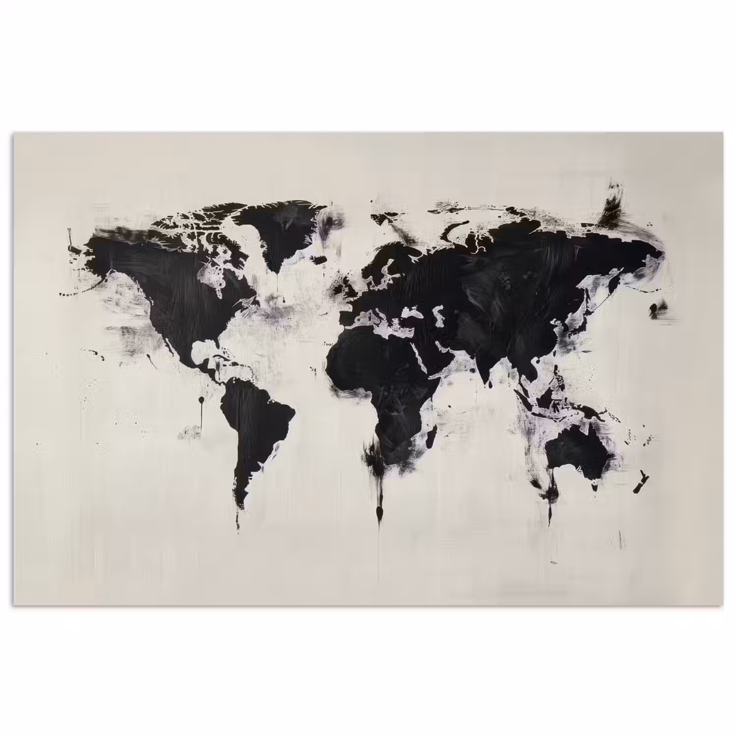 Wereldkaart - Textuur - Verf poster papier klein -3d