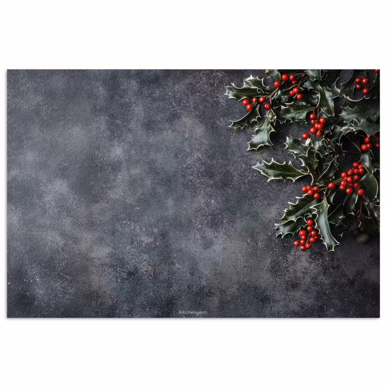 Winter - Hulst - Kerst - Beton poster papier klein -3d