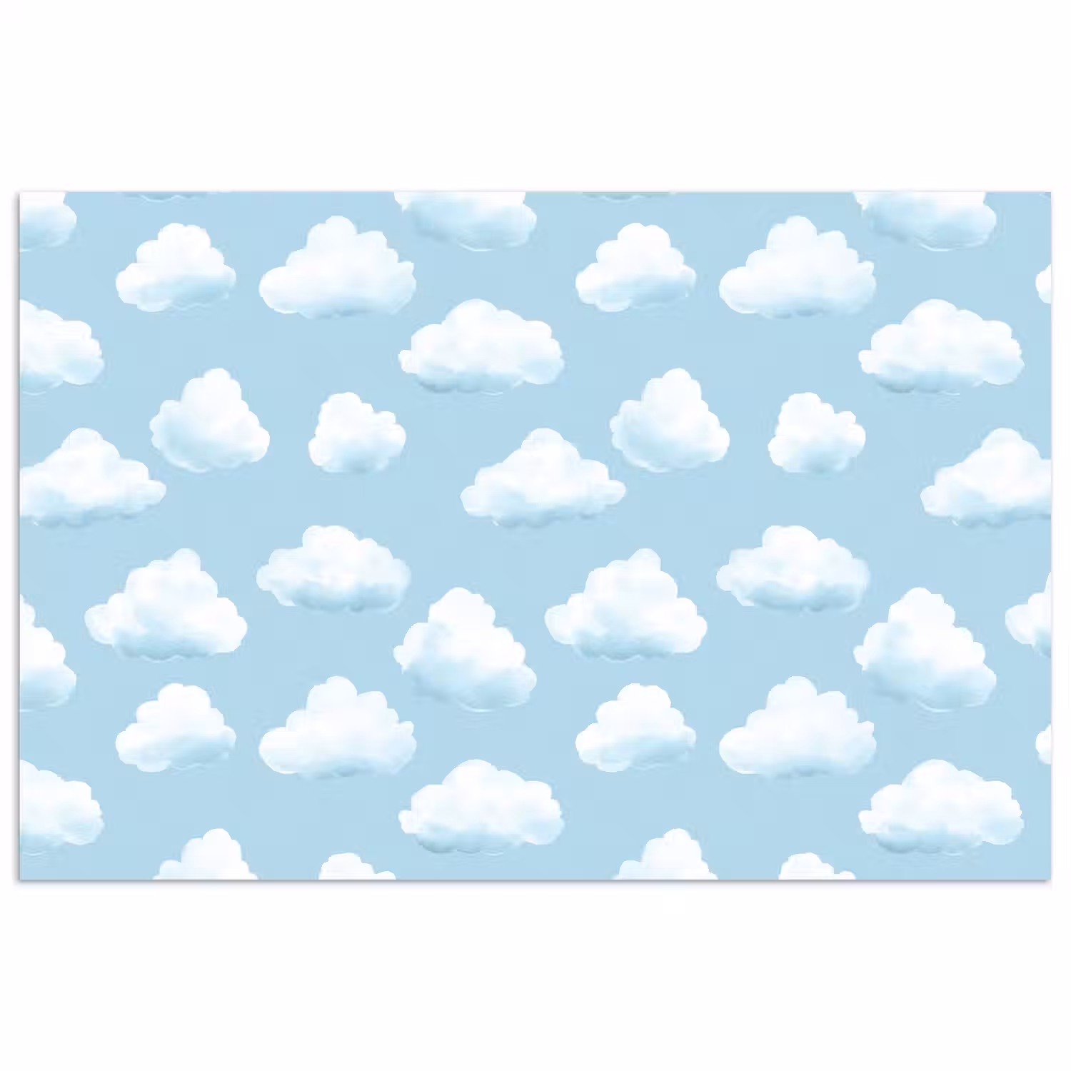 Wolken - Illustratie - Blauw poster papier klein 62 -3d