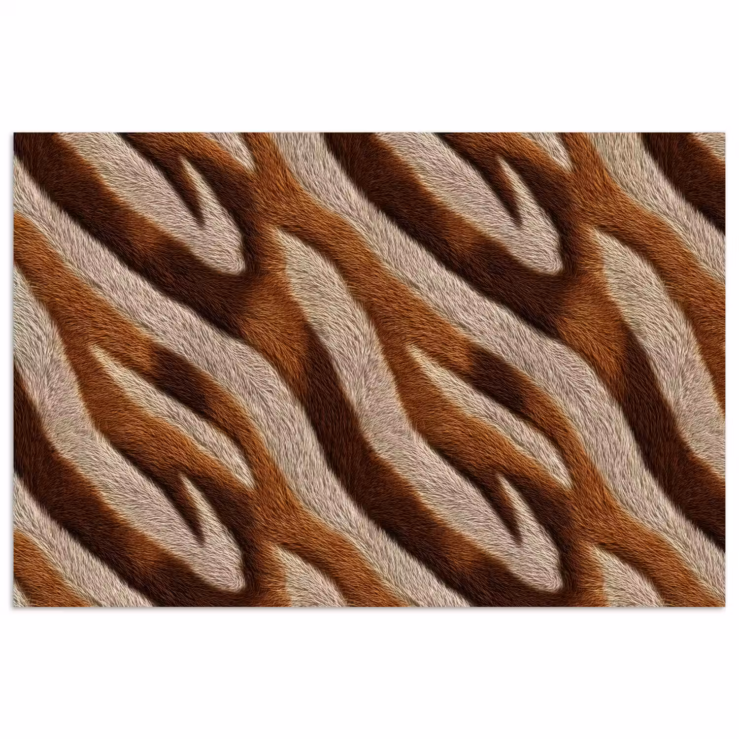 Zebra - Bruin - Patroon poster papier klein 62 -3d