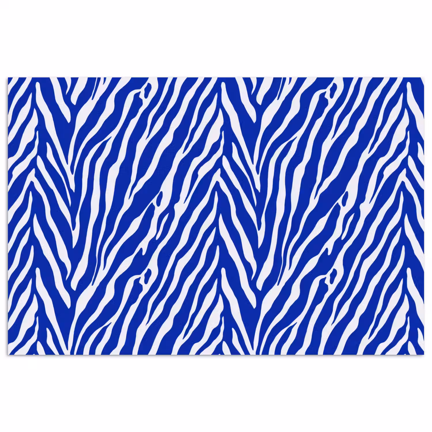 Zebra - Patroon - Kobalt - Blauw poster papier klein 62 -3d