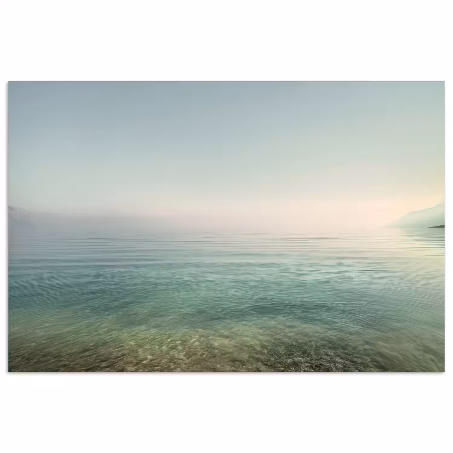 Zee - Horizon - Blauw - Mist poster papier klein -3d