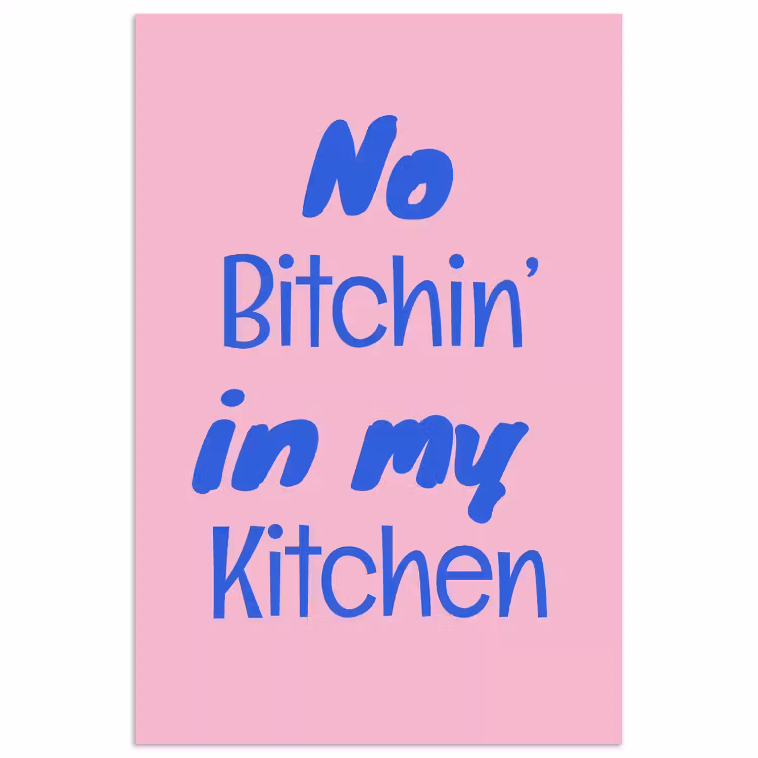 Quote - Blauw - Lettertype - Keuken poster papier klein -3d