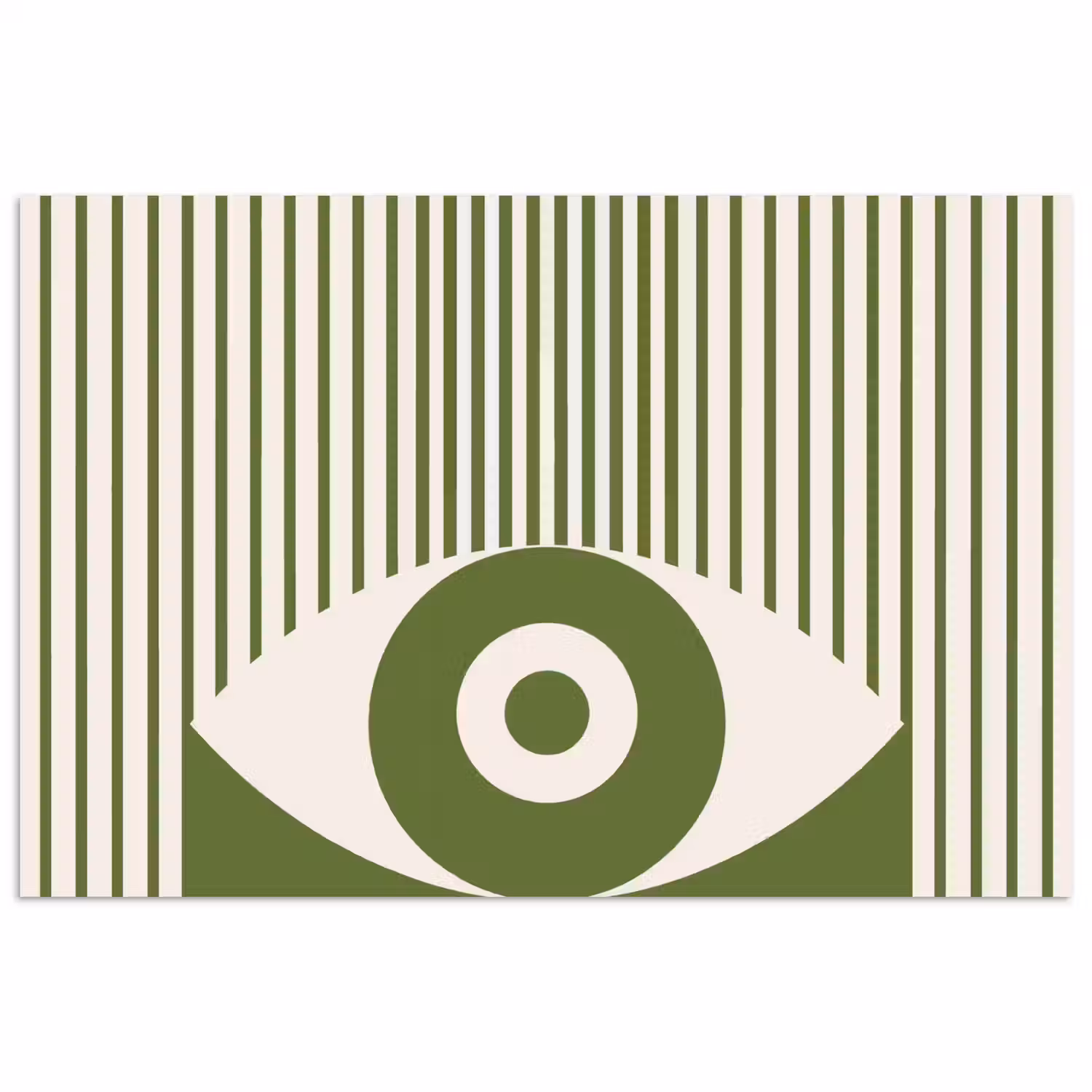 Abstract - Oog - Strepen - Modern - Groen poster papier klein -3d