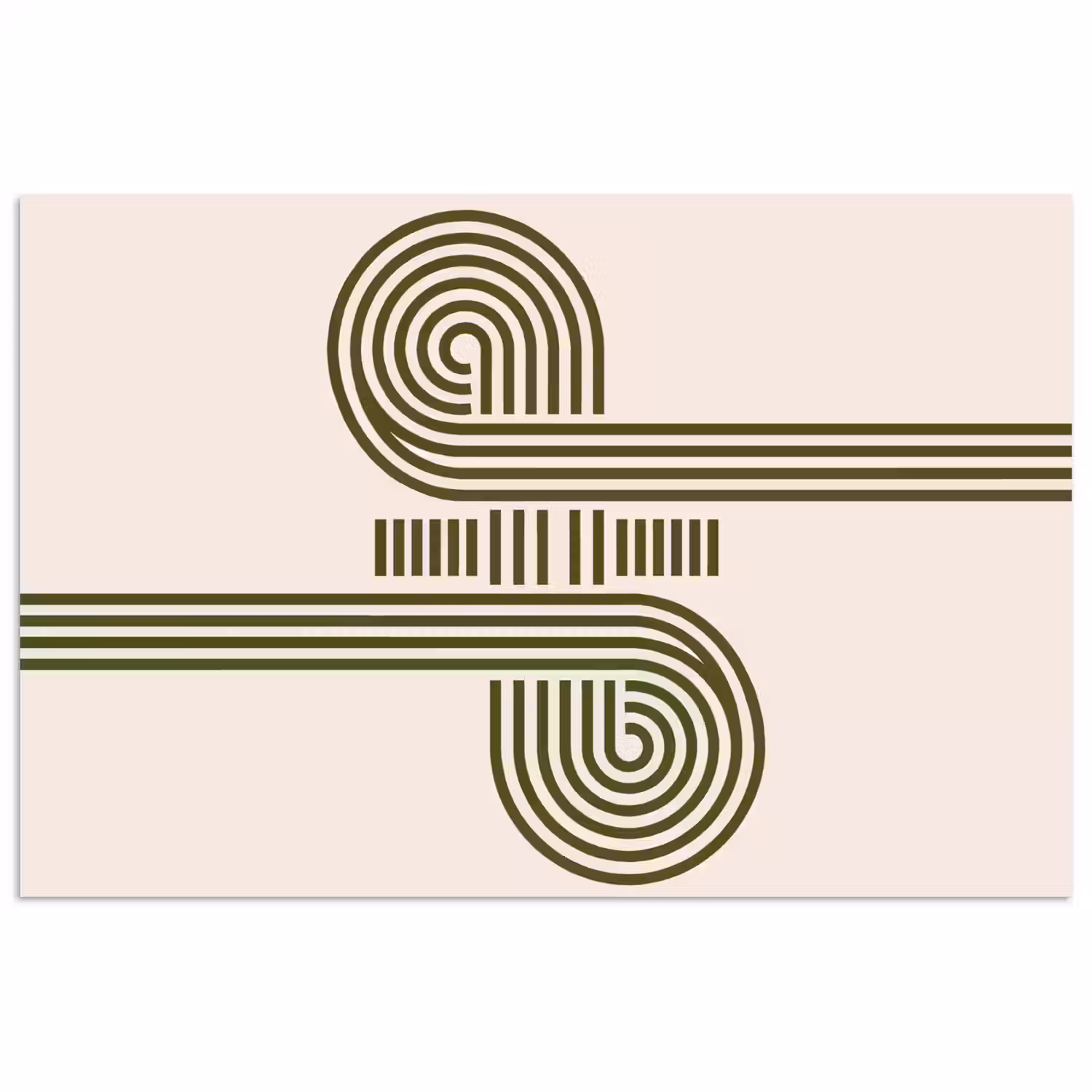 Abstract - Vormen - Modern - Groen poster papier klein -3d