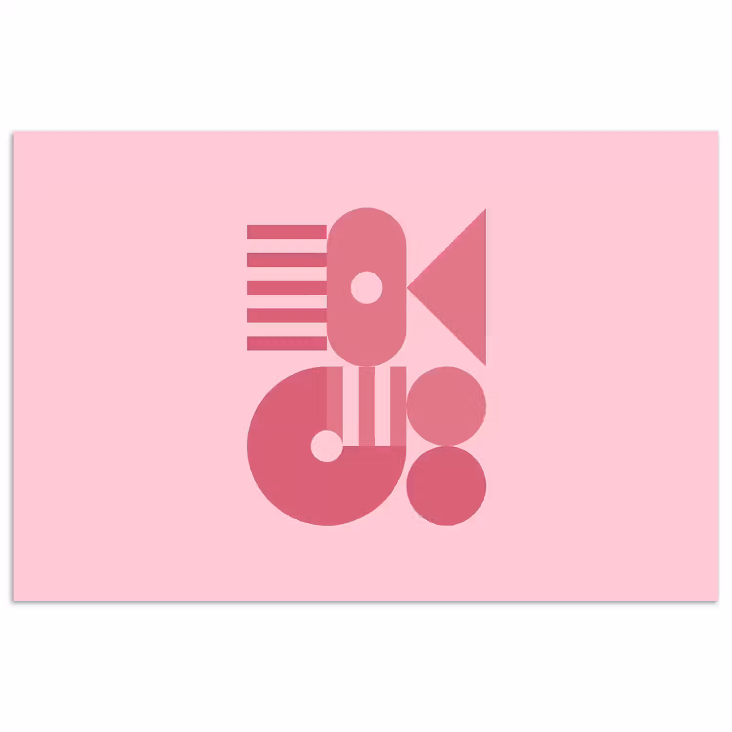 Abstract - Geometrisch - Vormen - Roze poster papier klein -3d