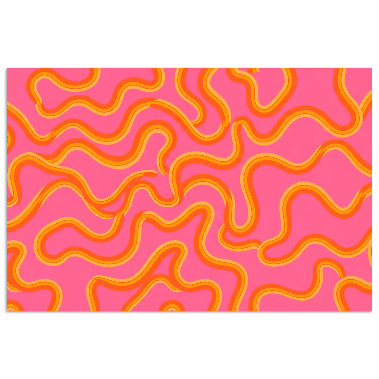 Abstract - Golvende lijnen - Modern - Kleurrijk poster papier klein -3d