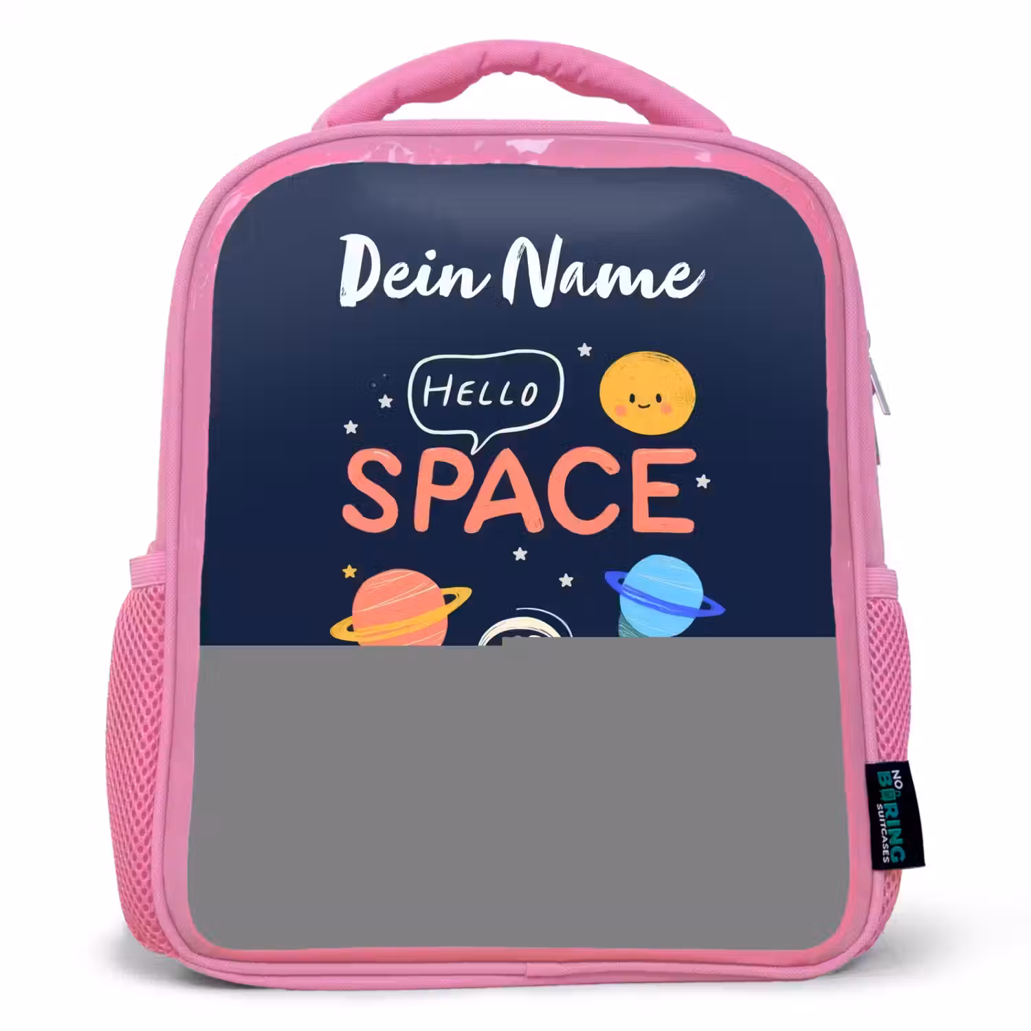 Astronaut - Quote - Planeten - Sterren Kinderrugzak - Roze middel -3d