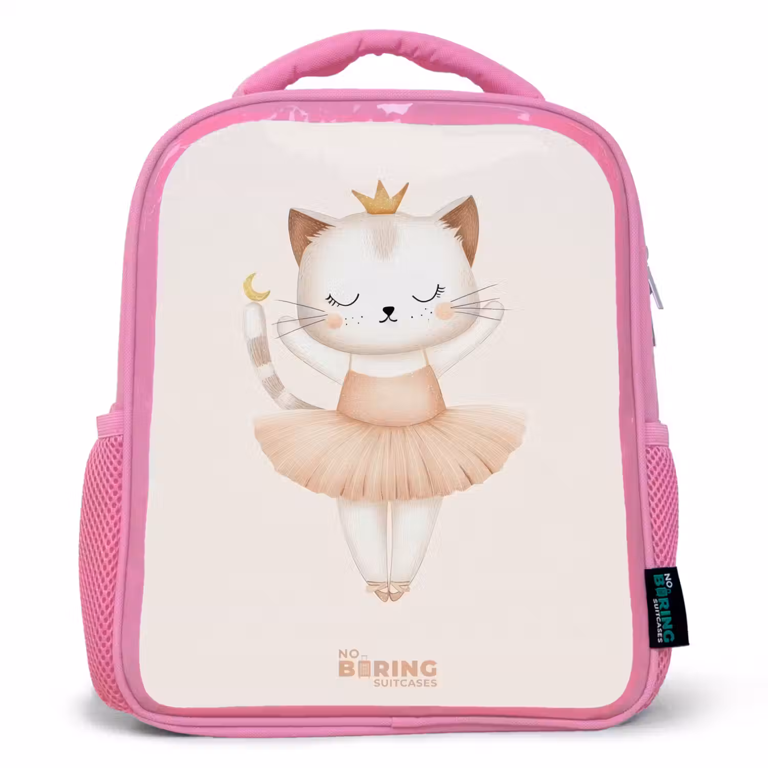 Ballerina kitten in beige kleuren Kinderrugzak - Roze middel -3d