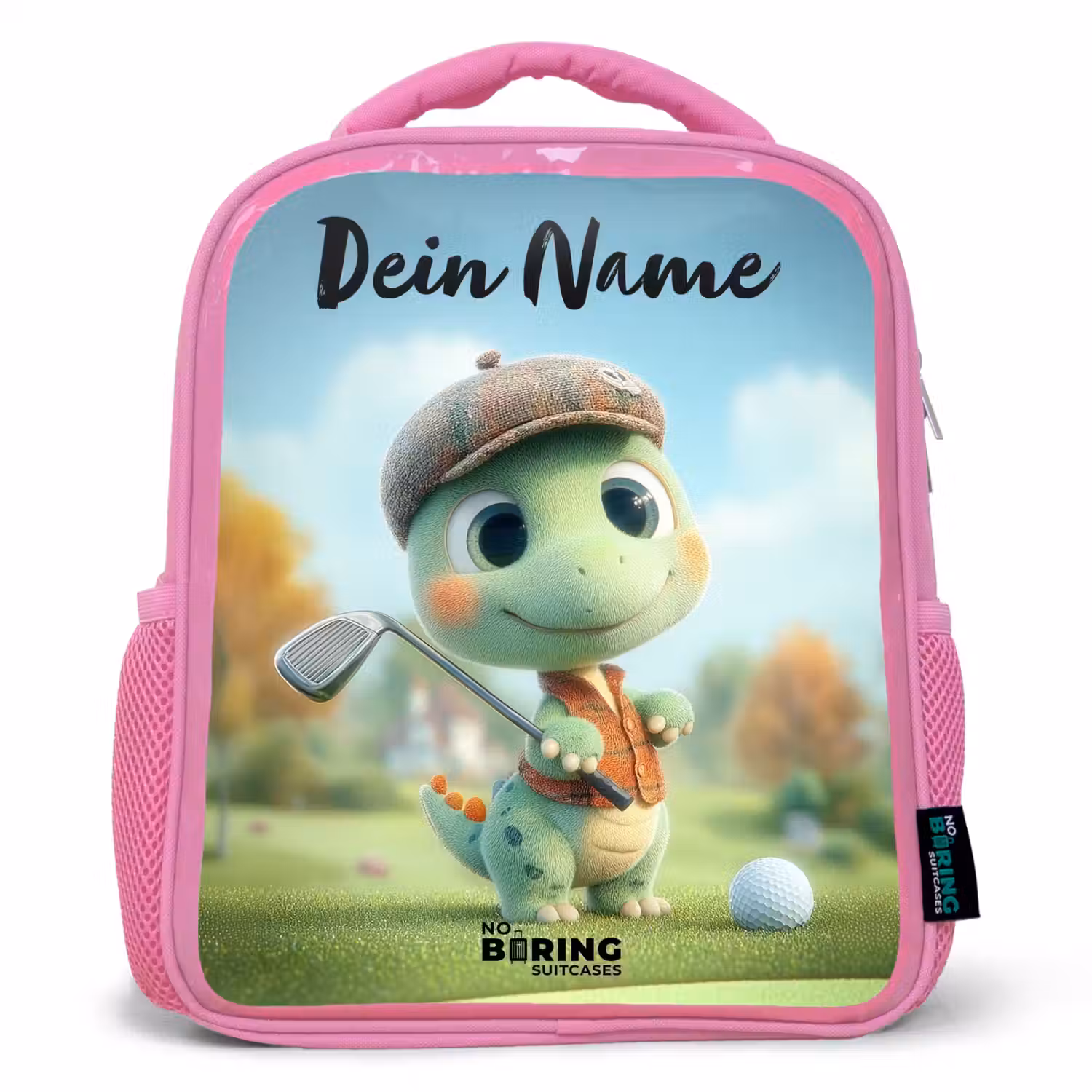 Golf - Dino - Groen Kinderrugzak - Roze middel -3d