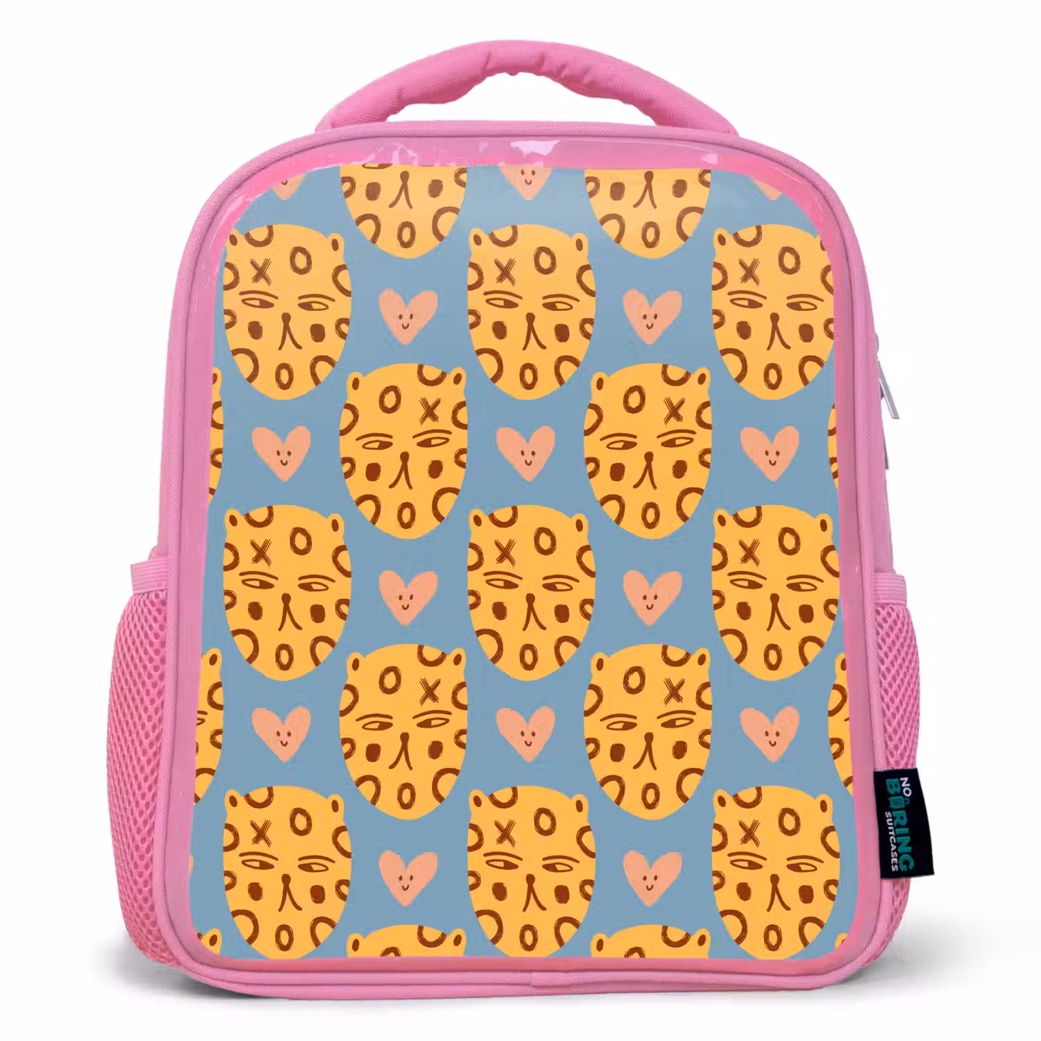 Kattenkoppen - Cirkels - Hartjes - Blauw Kinderrugzak - Roze middel 863 -3d