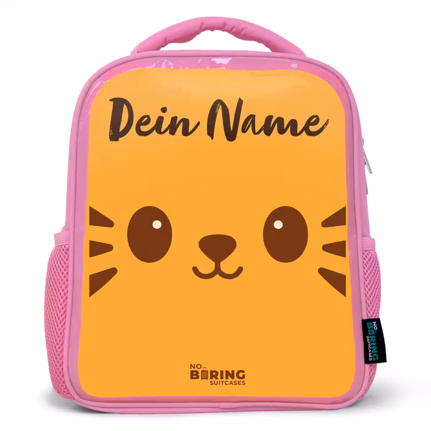 Kawai - Tijger - Oranje Kinderrugzak - Roze middel -3d
