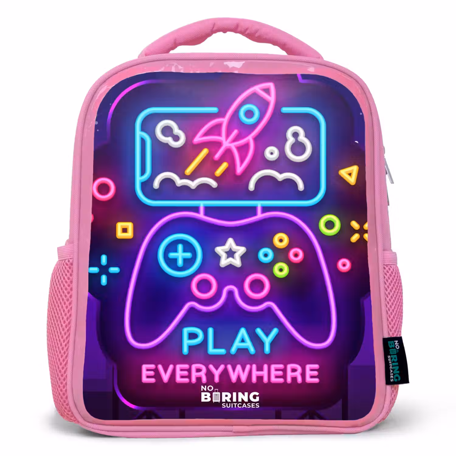 Neonillustratie met een controller Kinderrugzak - Roze middel -3d