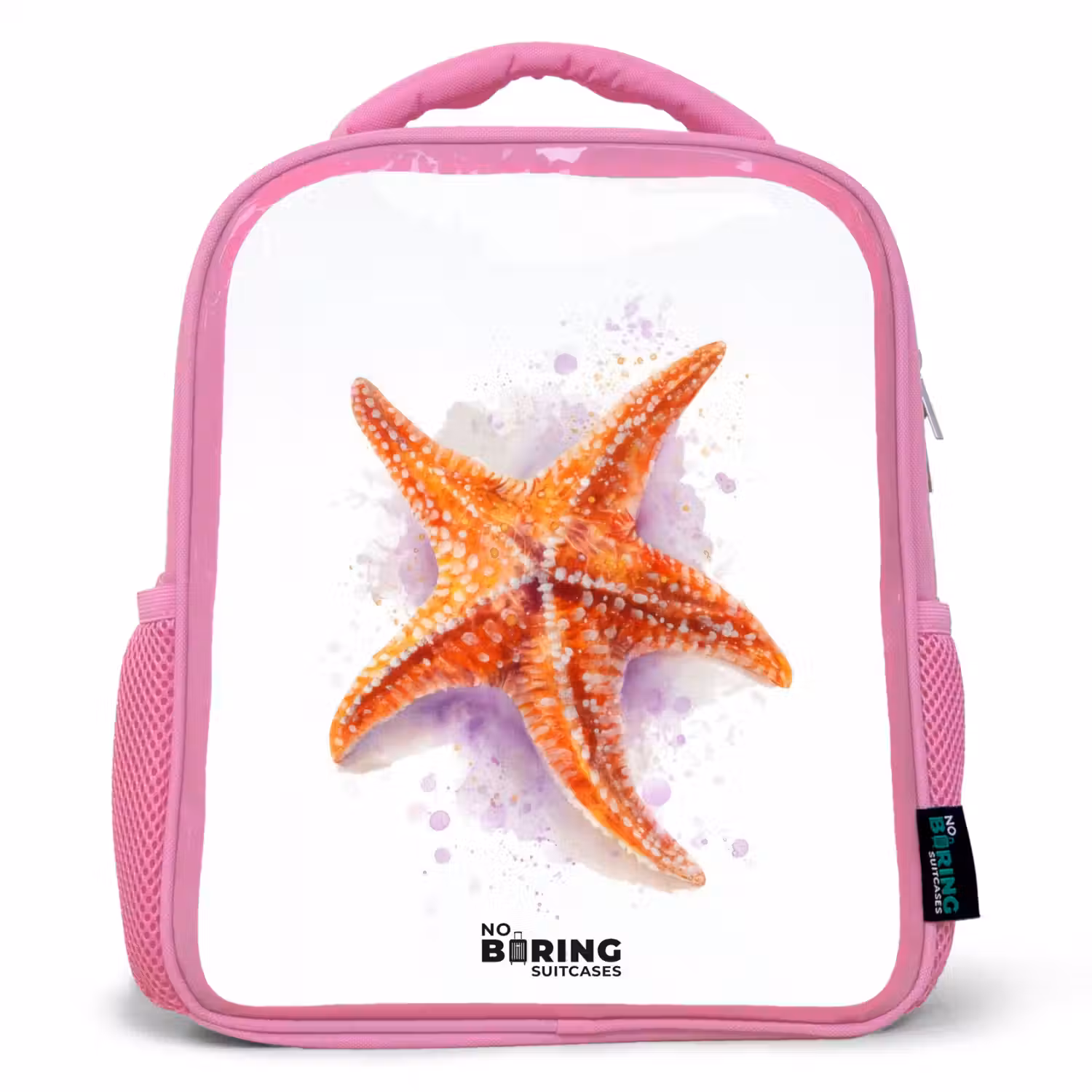 Oranje Zeester Illustratie Kinderrugzak - Roze middel -3d