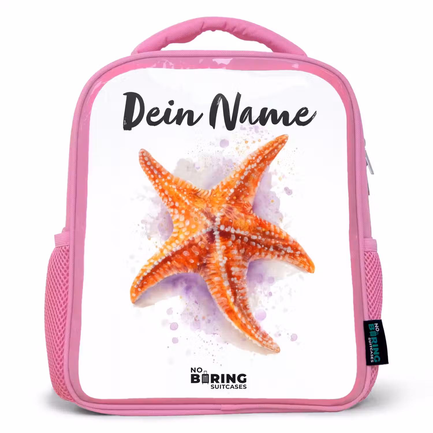 Oranje Zeester Illustratie Kinderrugzak - Roze middel -3d