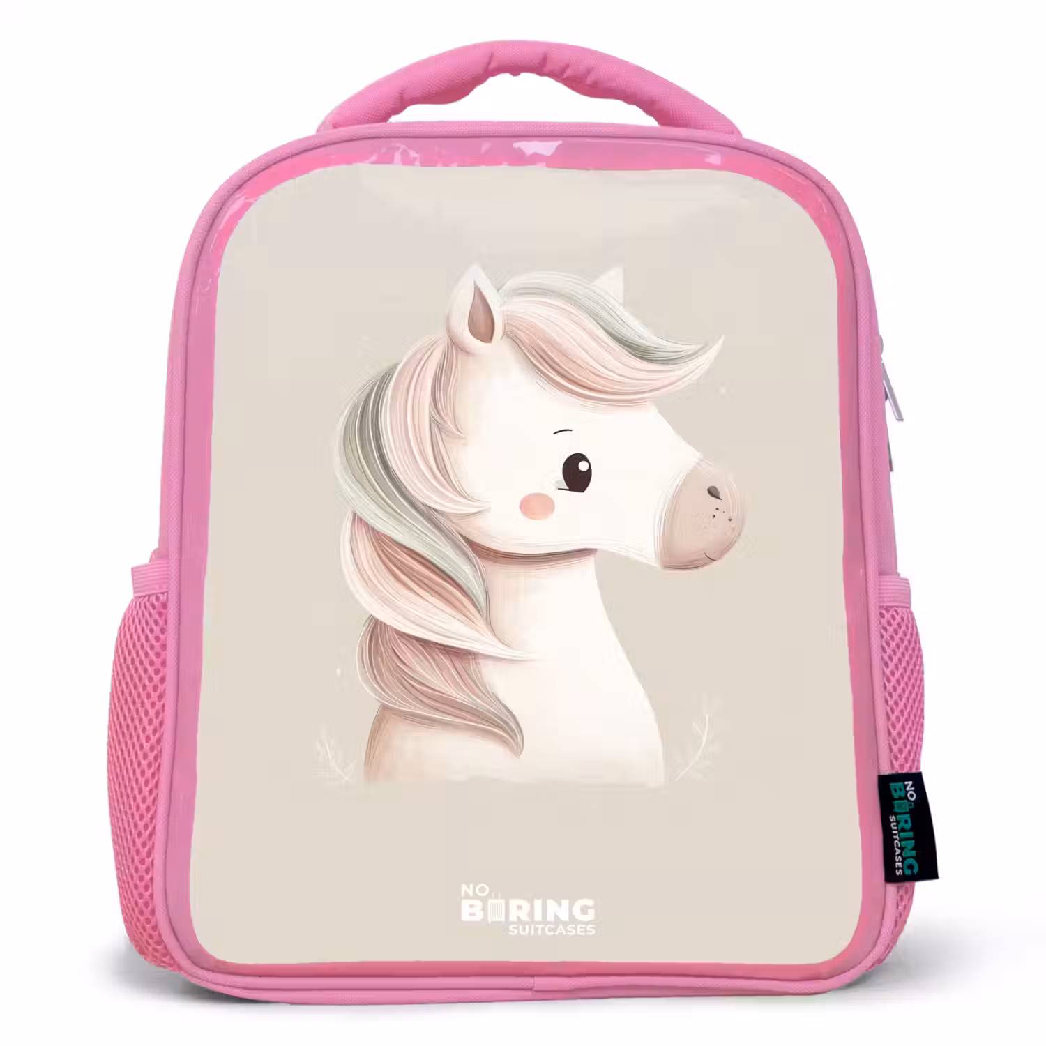 Pony in roze pastel kleuren Kinderrugzak - Roze middel -3d